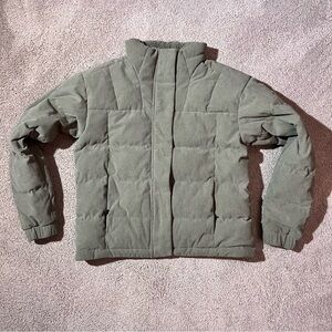 Columbia Green corduroy puffer jacket